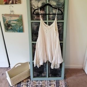White Slip Dress with Lace Details